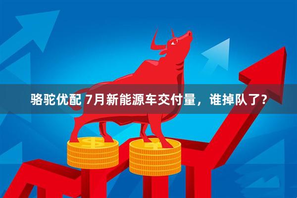 骆驼优配 7月新能源车交付量，谁掉队了？
